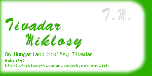 tivadar miklosy business card