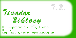 tivadar miklosy business card